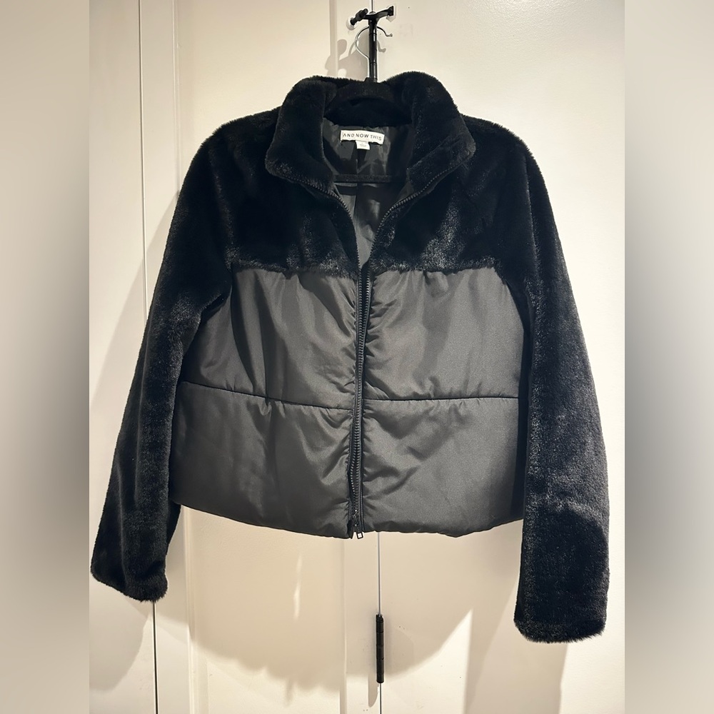 Women’s faux fur puffer jacket